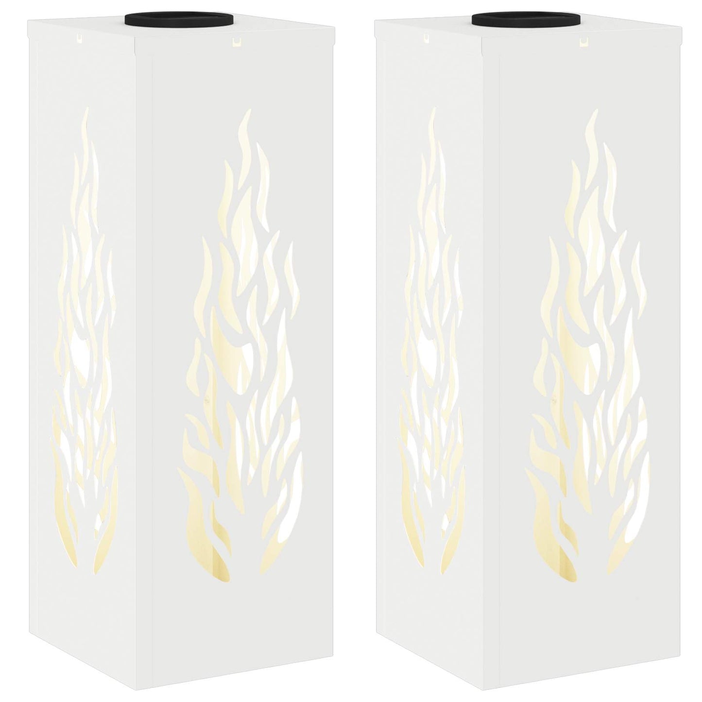vidaXL Solar LED Pathway Light 2 pcs White Cold Rolled Steel