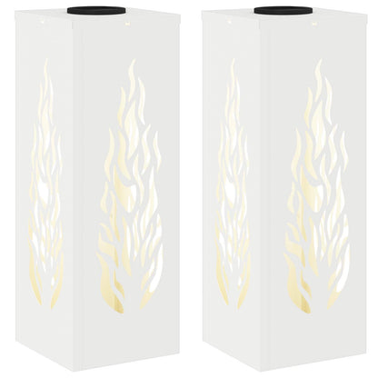 vidaXL Solar LED Pathway Light 2 pcs White Cold Rolled Steel