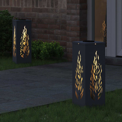 vidaXL Solar LED Pathway Light 2 pcs Anthracite Cold Rolled Steel