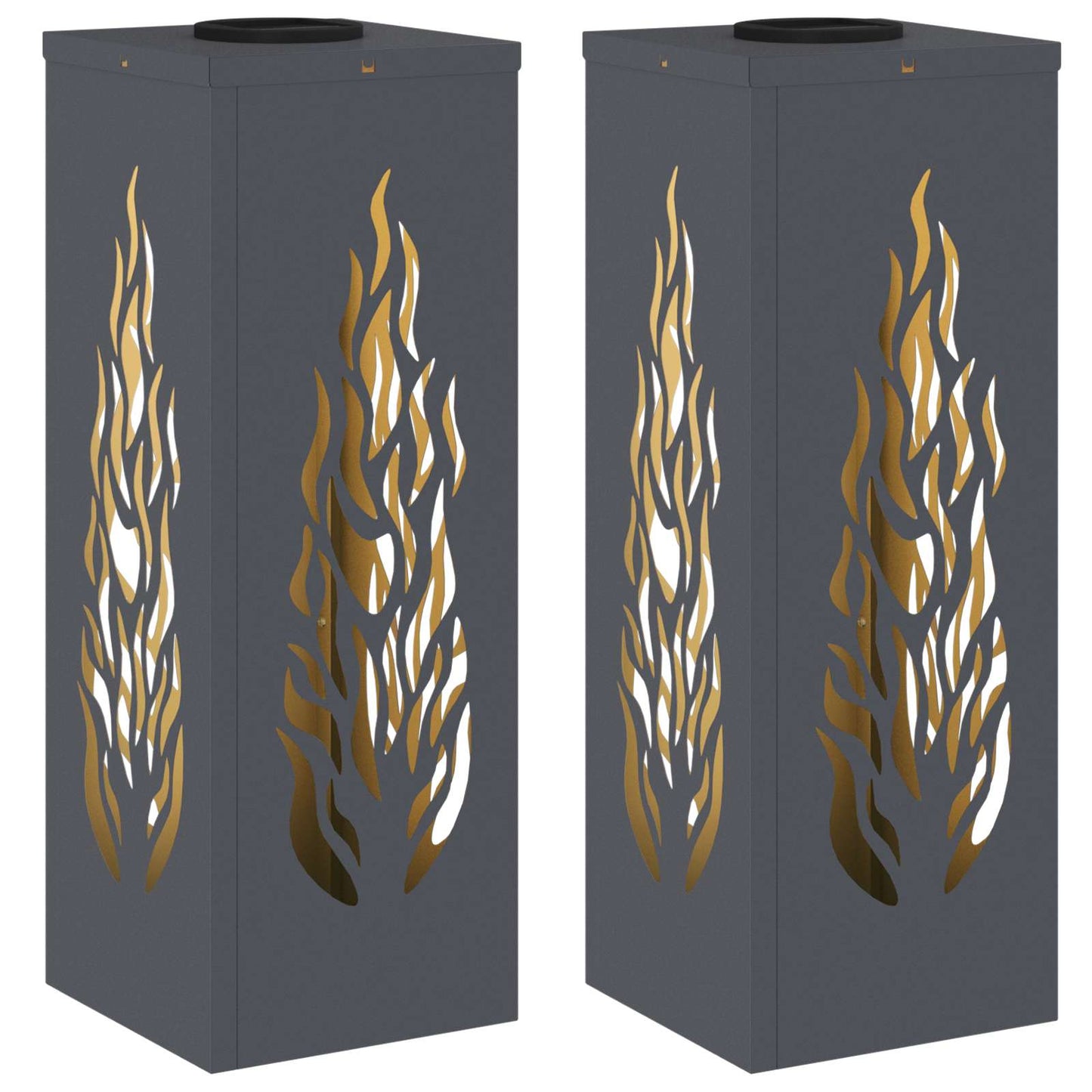 vidaXL Solar LED Pathway Light 2 pcs Anthracite Cold Rolled Steel