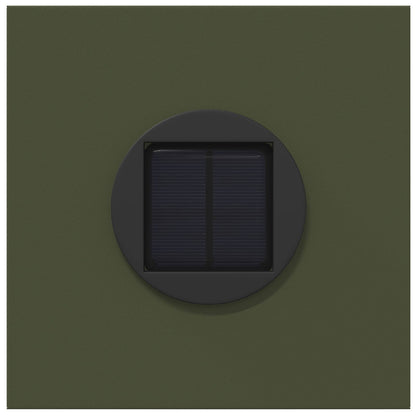 vidaXL Solar LED Pathway Light 2 pcs Olive Green Cold Rolled Steel