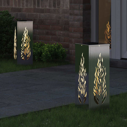 vidaXL Solar LED Pathway Light 2 pcs Silver Stainless Steel