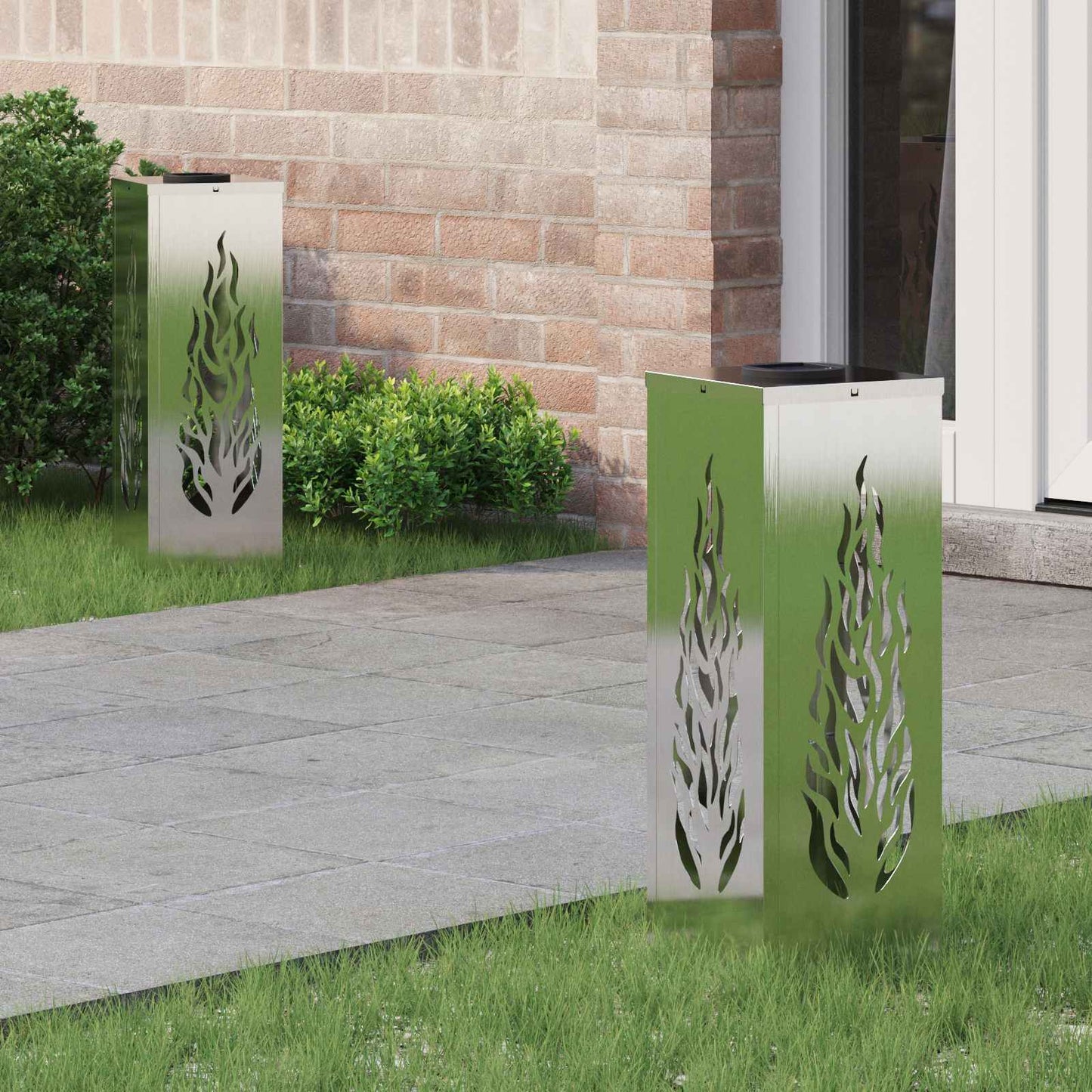 vidaXL Solar LED Pathway Light 2 pcs Silver Stainless Steel