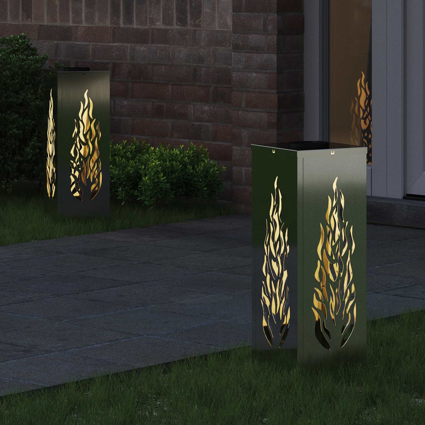 vidaXL Solar LED Pathway Light 2 pcs Silver Galvanized Steel
