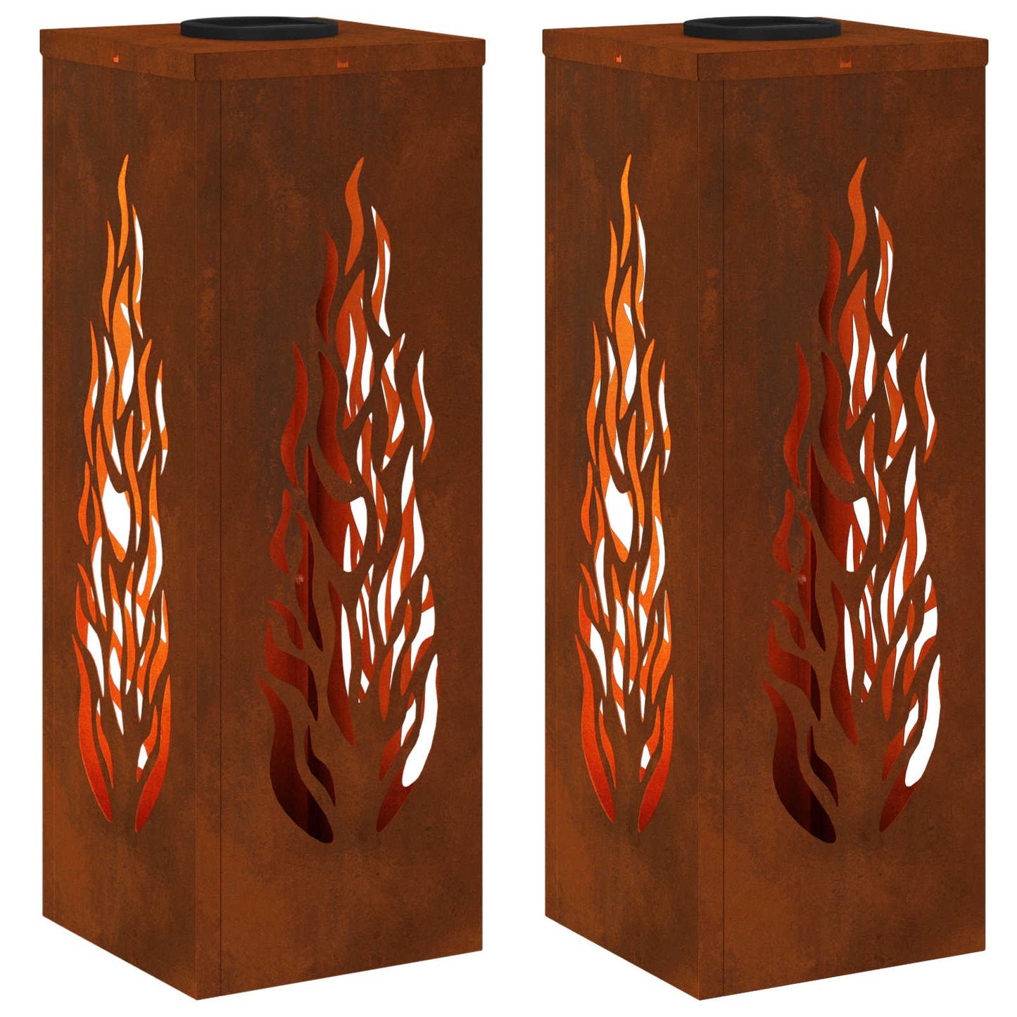 vidaXL Solar LED Pathway Light 2 pcs Bronze Weathering Steel