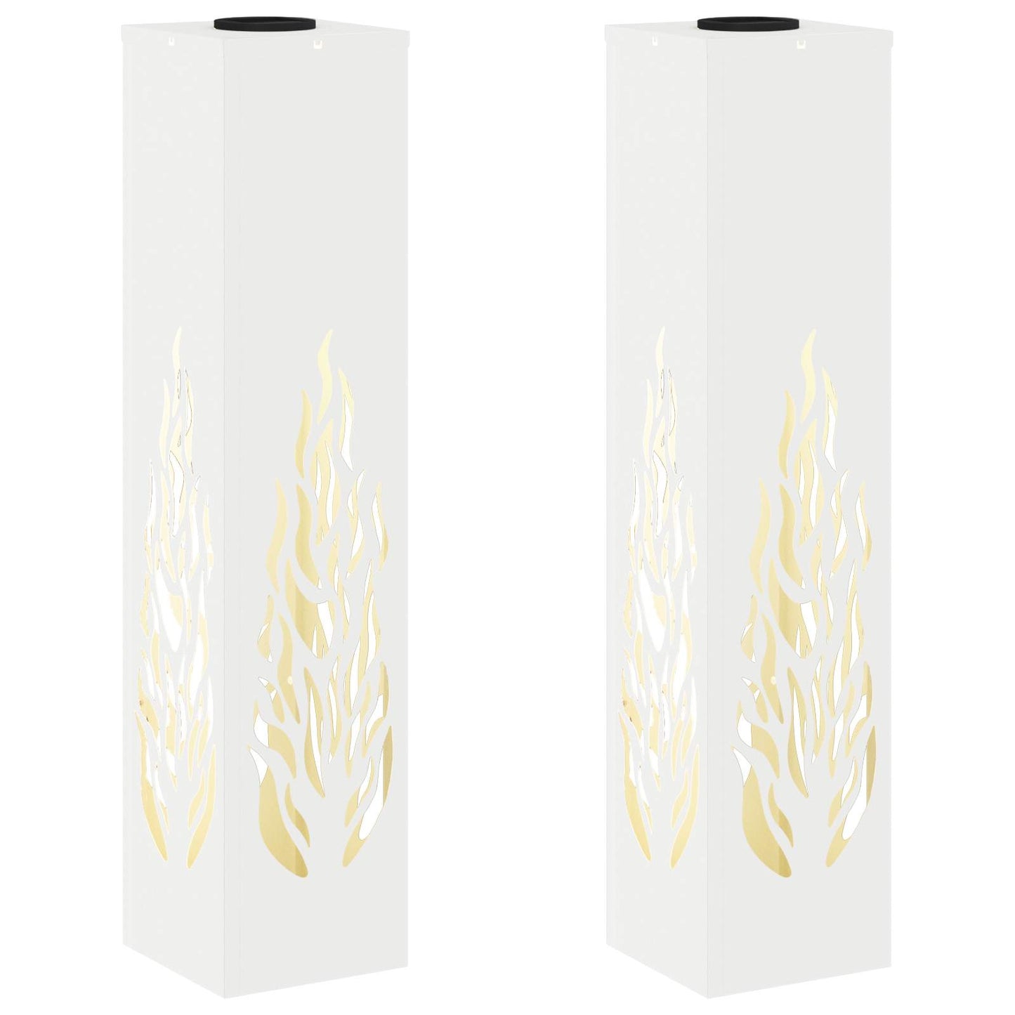 vidaXL Solar LED Pathway Light 2 pcs White Cold Rolled Steel