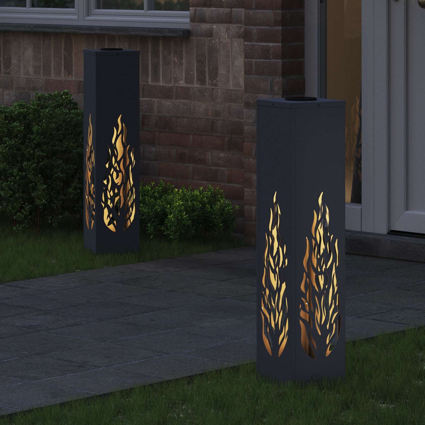 vidaXL Solar LED Pathway Light 2 pcs Anthracite Cold Rolled Steel
