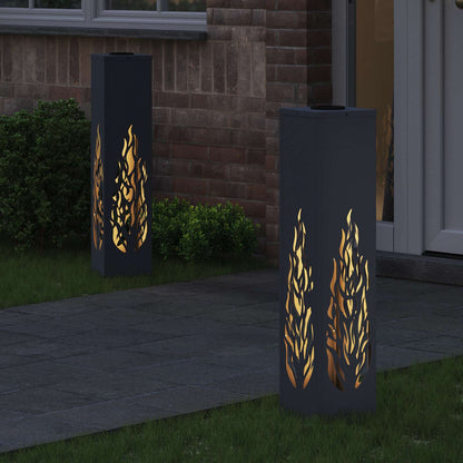 vidaXL Solar LED Pathway Light 2 pcs Anthracite Cold Rolled Steel