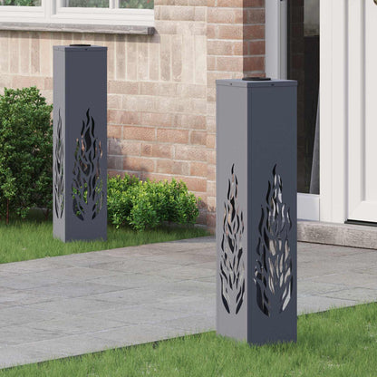 vidaXL Solar LED Pathway Light 2 pcs Anthracite Cold Rolled Steel