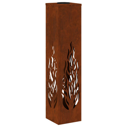 vidaXL Solar LED Pathway Light 2 pcs Rusty Weathering Steel