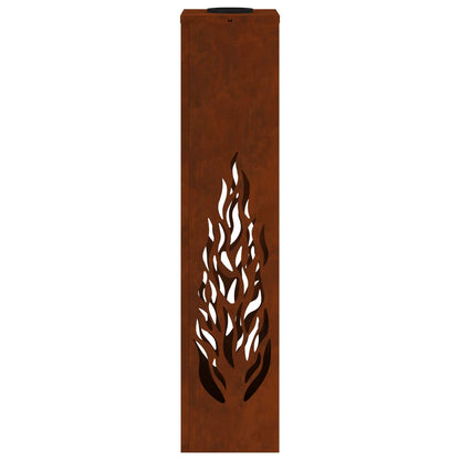 vidaXL Solar LED Pathway Light 2 pcs Rusty Weathering Steel