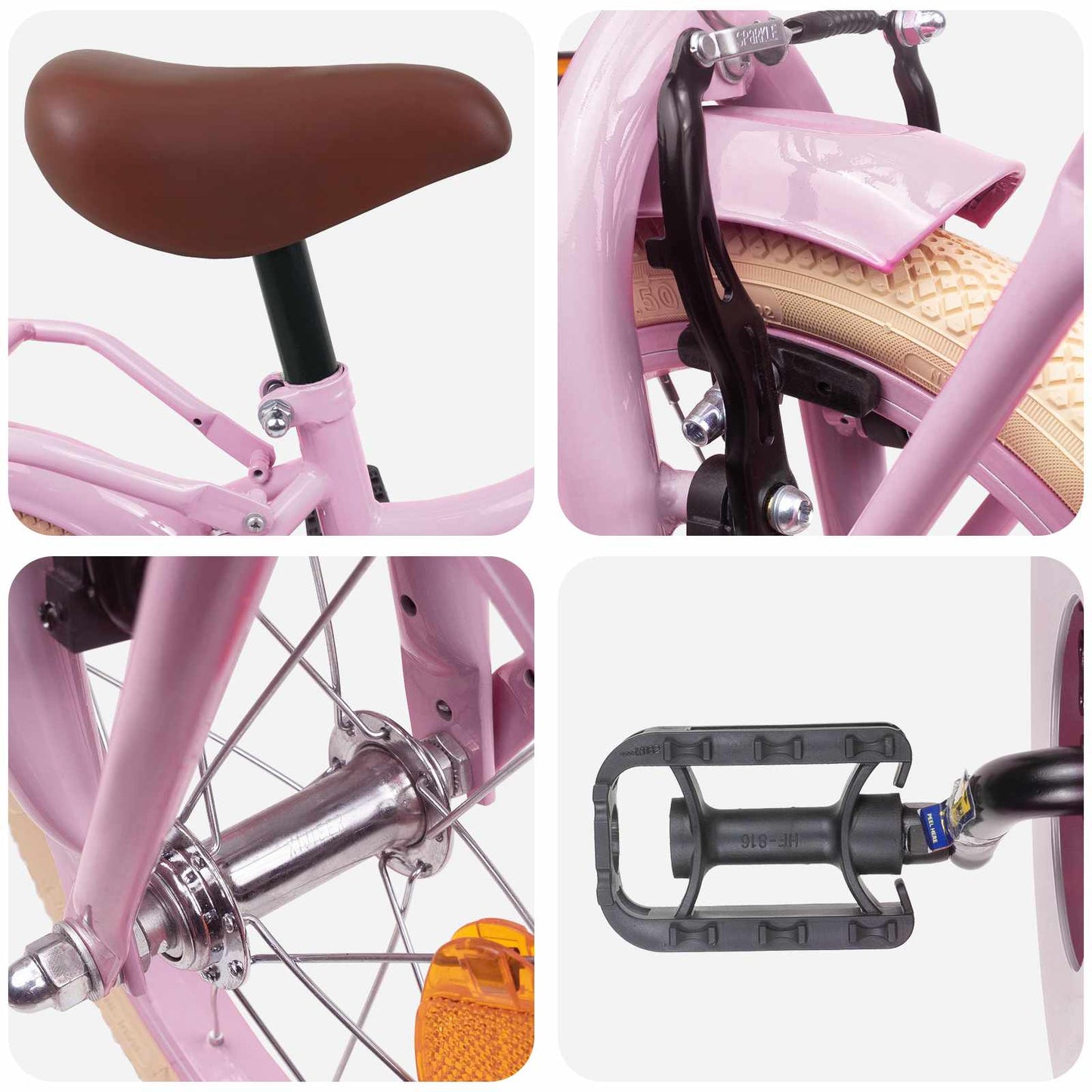 vidaXL Kids Bike 12 Inches for 2-4 Years Old Light Pink