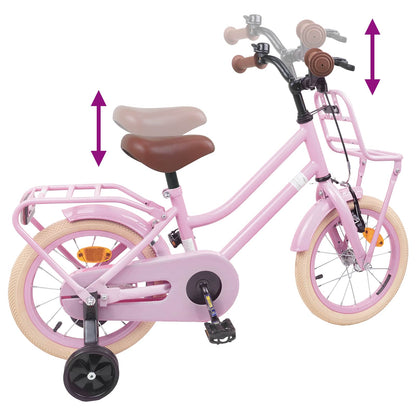 vidaXL Kids Bike 12 Inches for 2-4 Years Old Light Pink