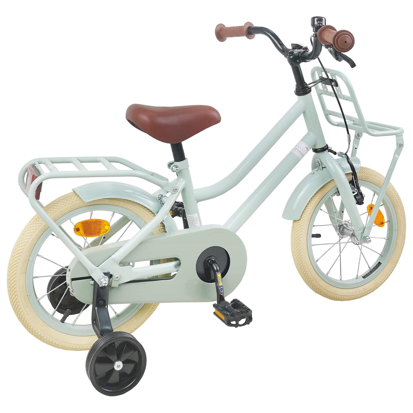 vidaXL Kids Bike 14 Inches for 3-5 Years Old Light Green