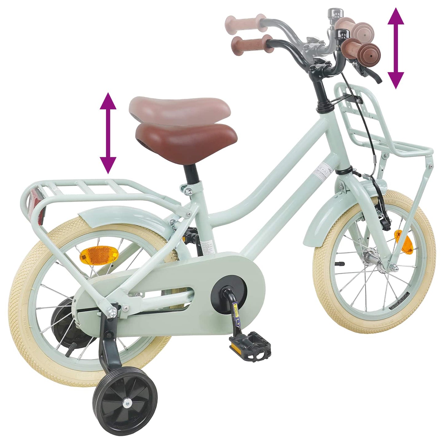 vidaXL Kids Bike 14 Inches for 3-5 Years Old Light Green