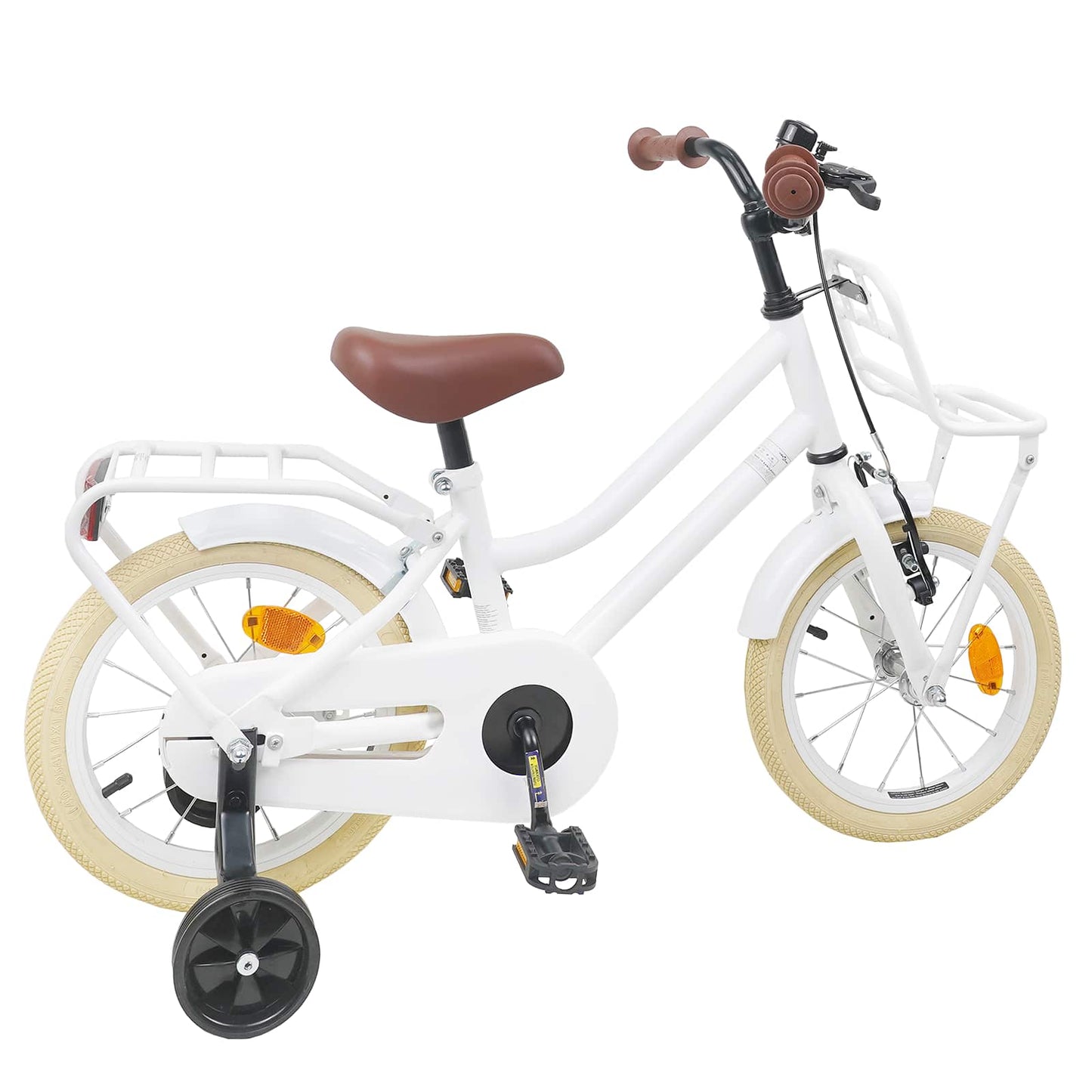 vidaXL Kids Bike 14 Inches for 3-5 Years Old White