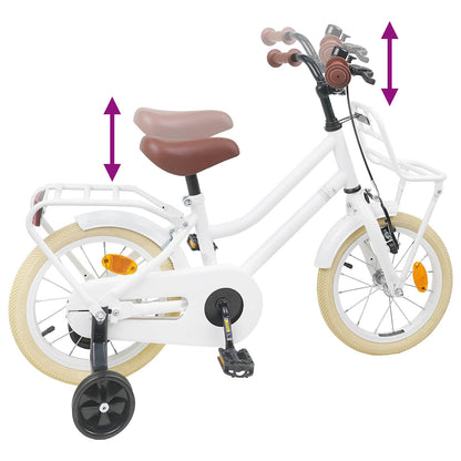 vidaXL Kids Bike 14 Inches for 3-5 Years Old White