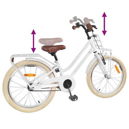 vidaXL Kids Bike 18 Inches for 5-7 Years Old White