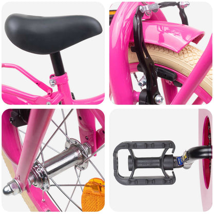 vidaXL Kids Bike 12 Inches for 2-4 Years Old Dark Pink