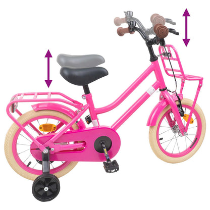 vidaXL Kids Bike 12 Inches for 2-4 Years Old Dark Pink