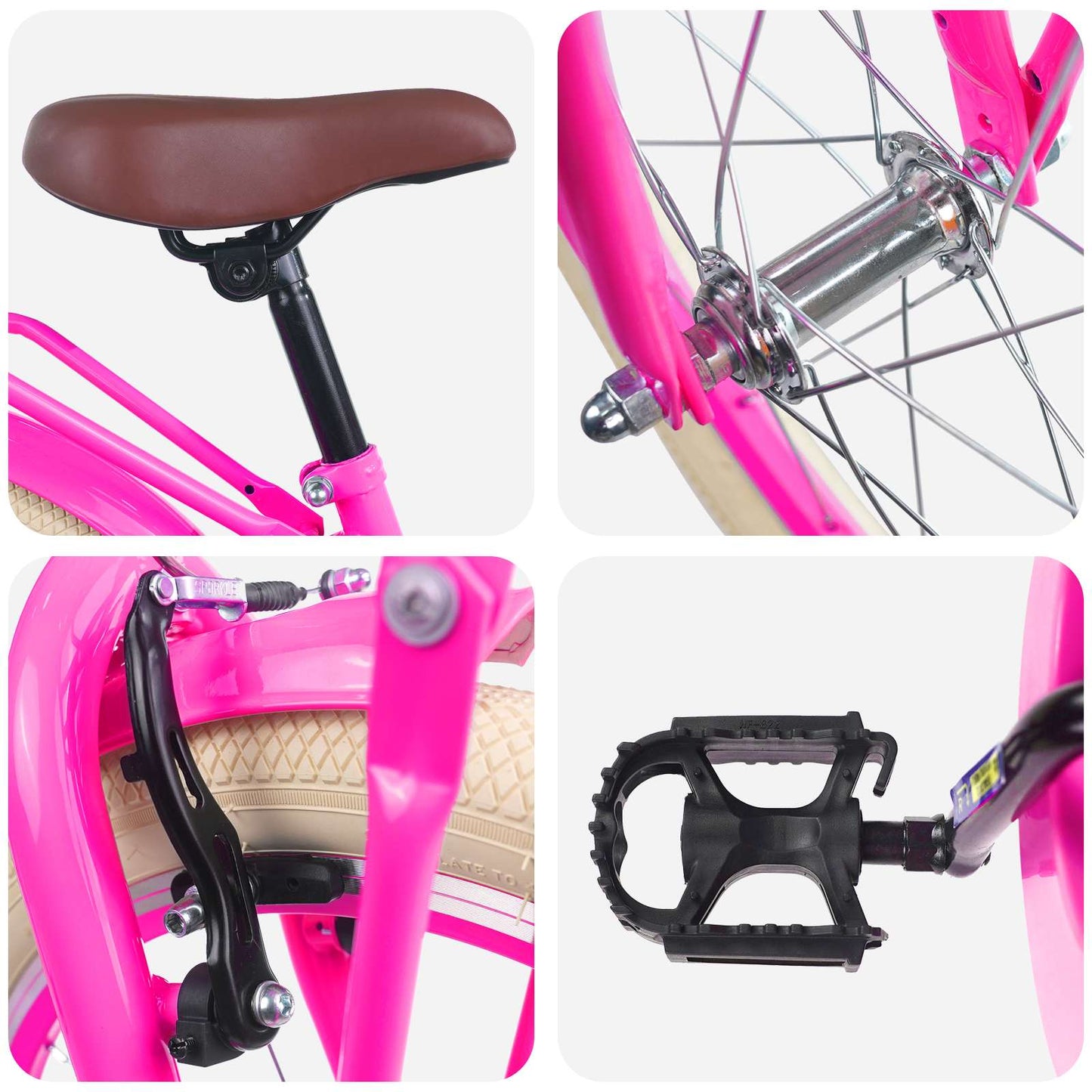 vidaXL Kids Bike 20 Inches for 6-11 Years Old Dark Pink