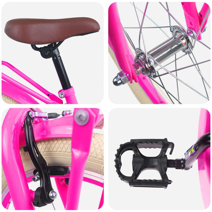 vidaXL Kids Bike 20 Inches for 6-11 Years Old Dark Pink