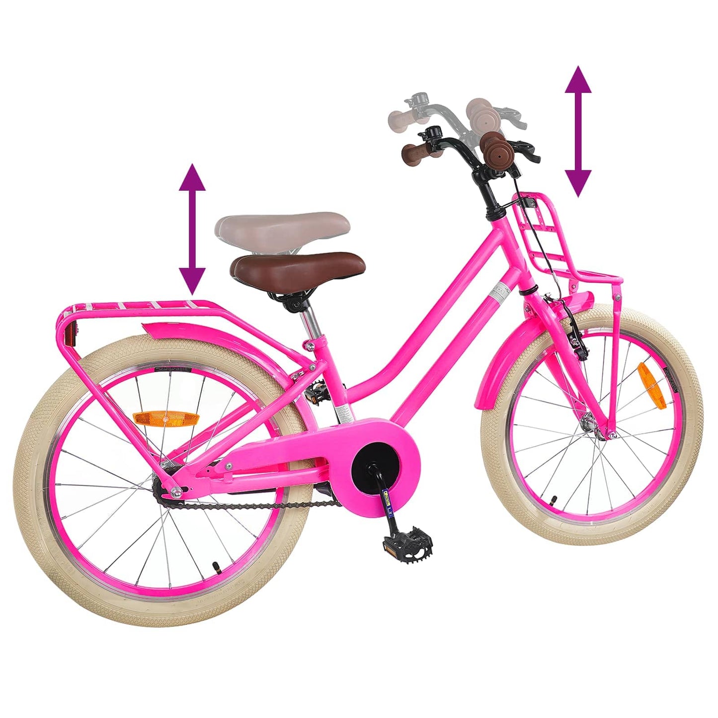 vidaXL Kids Bike 20 Inches for 6-11 Years Old Dark Pink