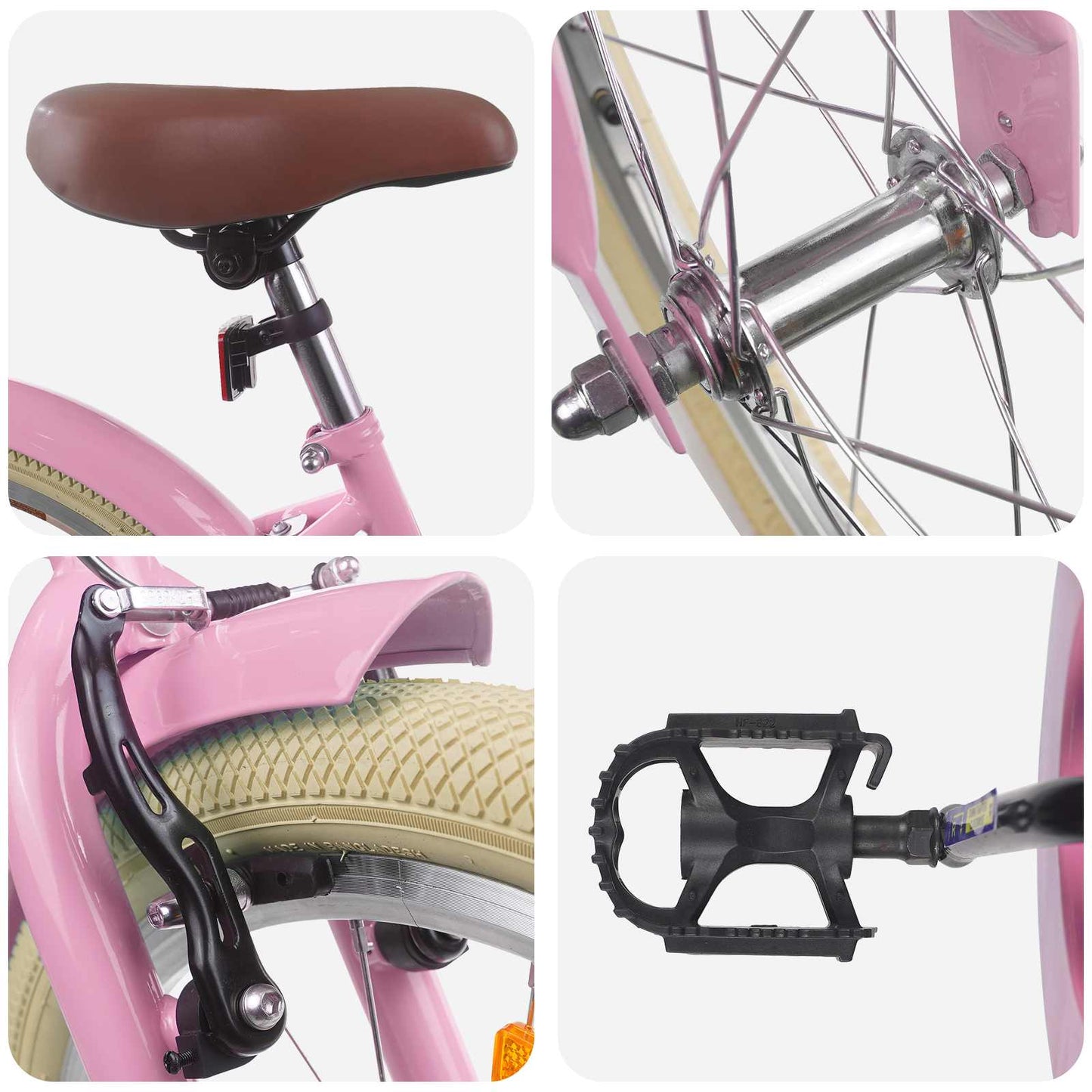 vidaXL Kids Bike 18 Inches for 5-7 Years Old Light Pink
