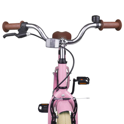 vidaXL Kids Bike 18 Inches for 5-7 Years Old Light Pink