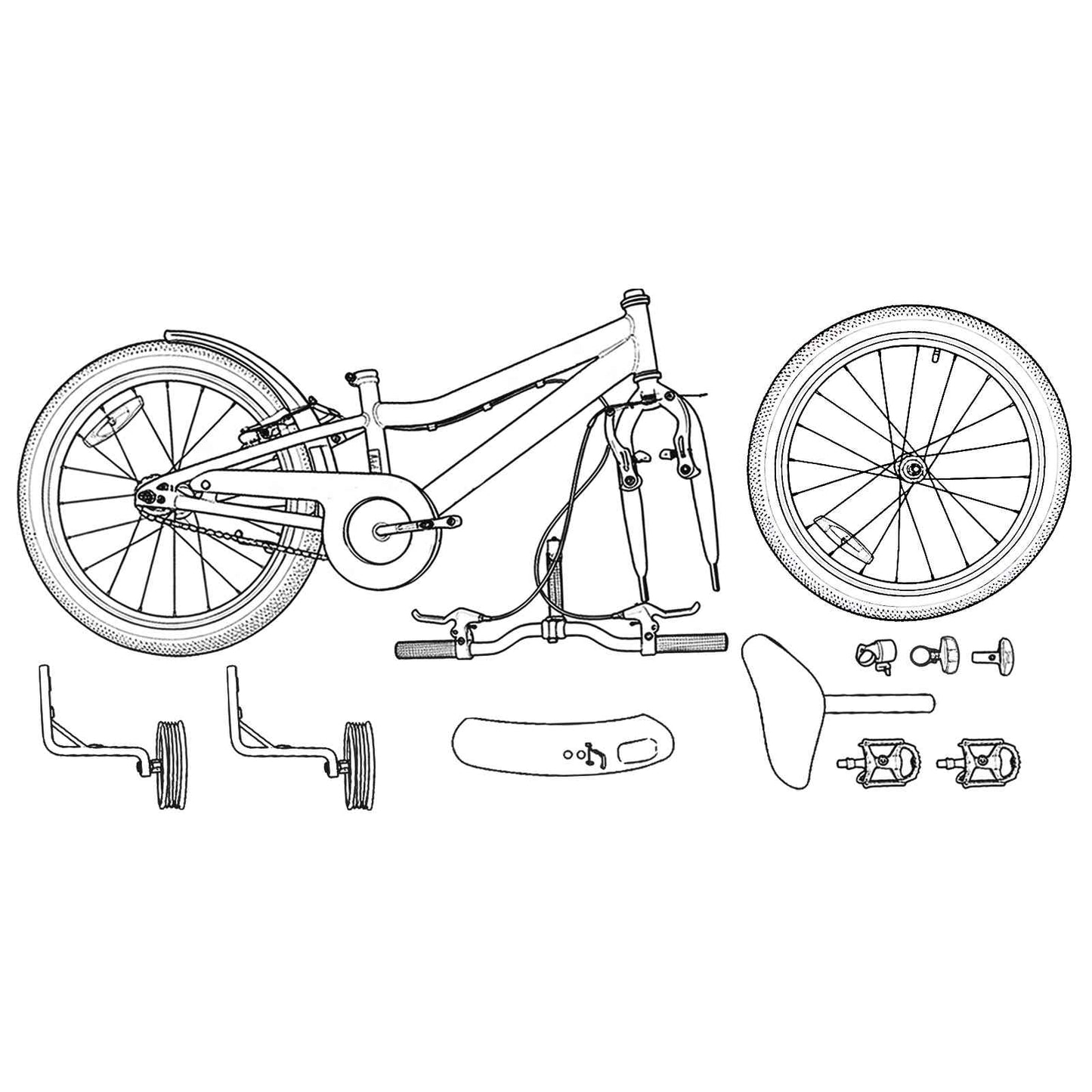 vidaXL Kids Bike 14 Inches for 3-5 Years Old Light Green