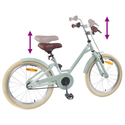 vidaXL Kids Bike 18 Inches for 5-7 Years Old Light Green