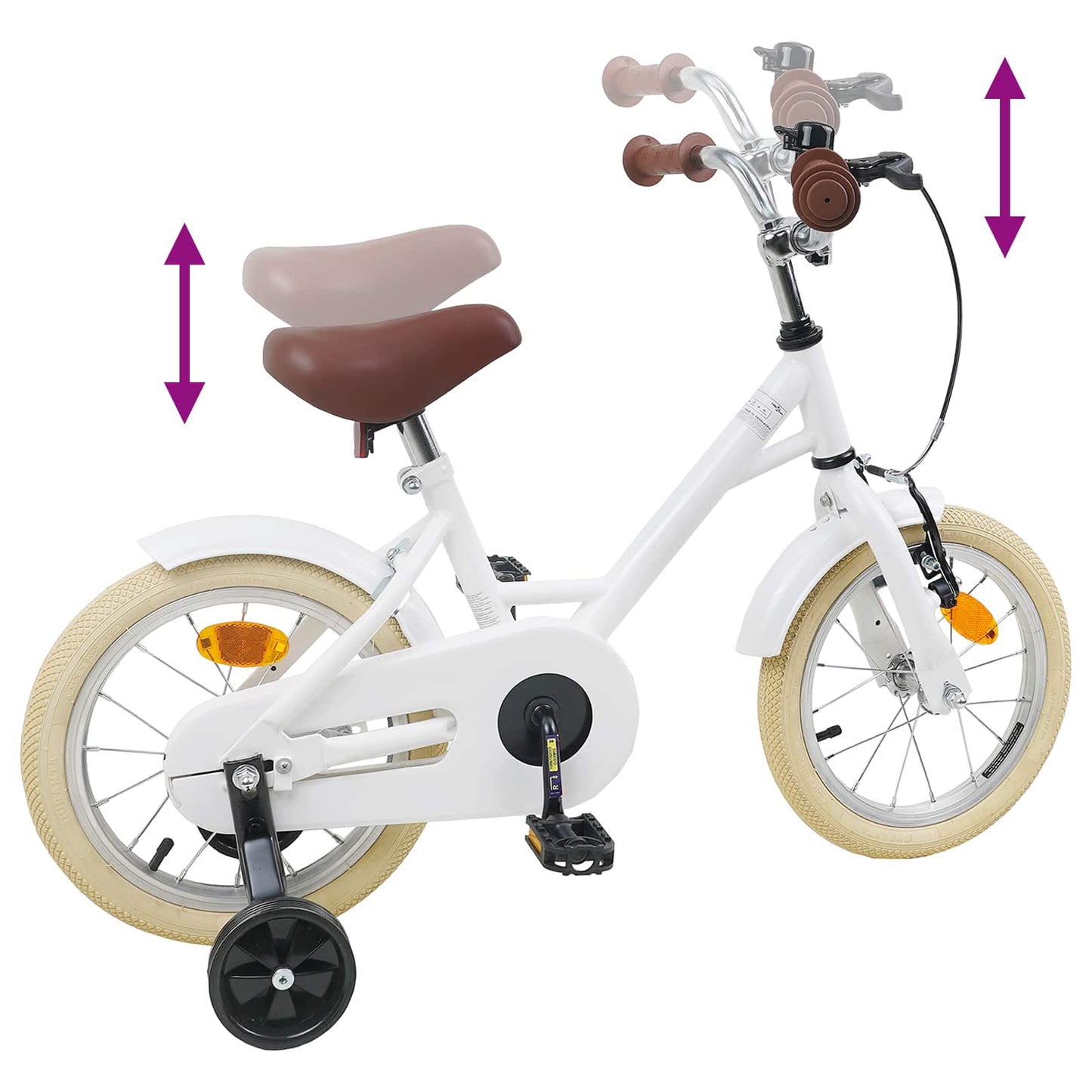 vidaXL Kids Bike 16 Inches for 4-6 Years Old White