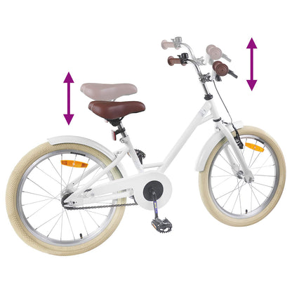 vidaXL Kids Bike 18 Inches for 5-7 Years Old White