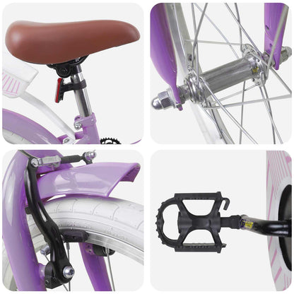 vidaXL Kids Bike 18 Inches for 5-7 Years Old Purple