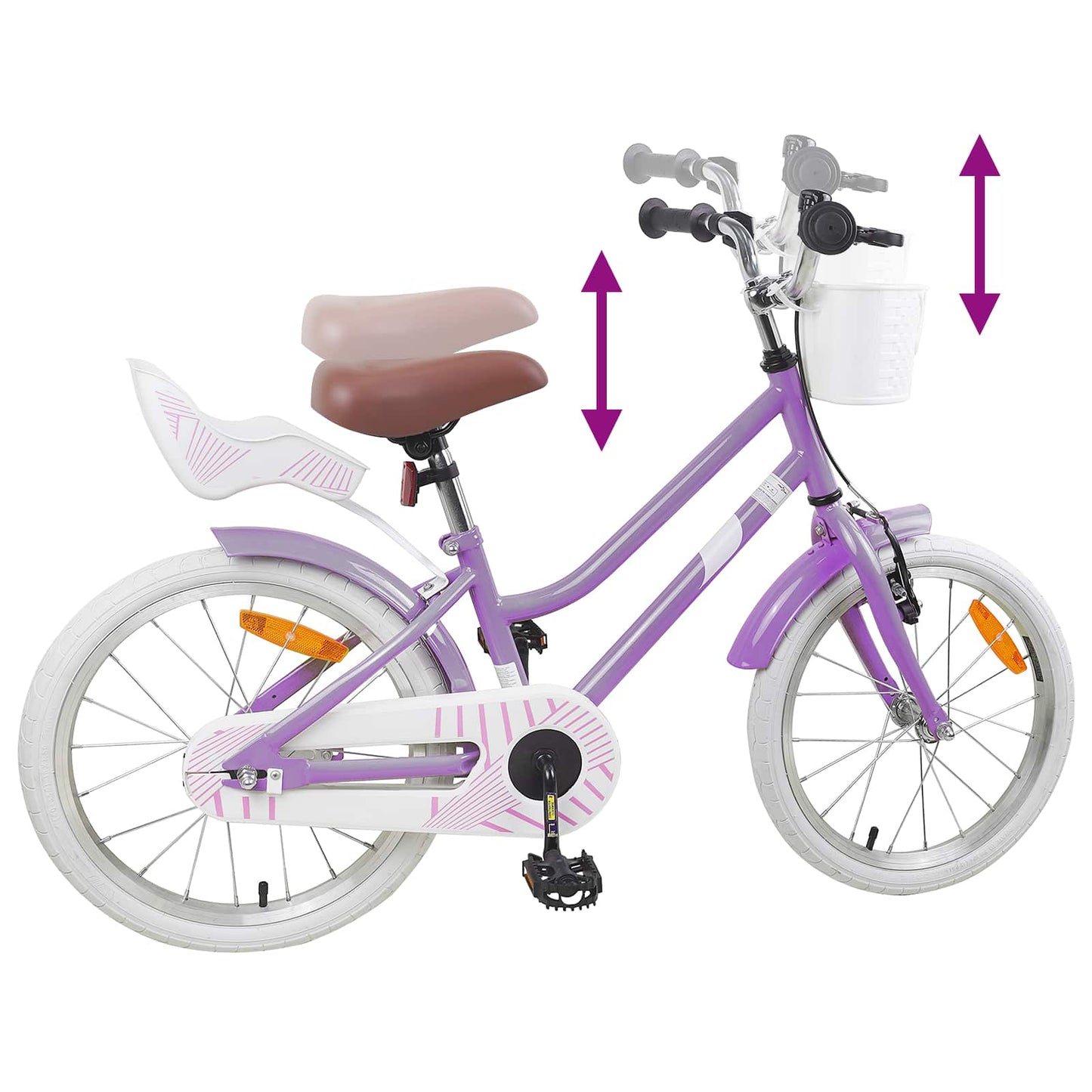 vidaXL Kids Bike 18 Inches for 5-7 Years Old Purple