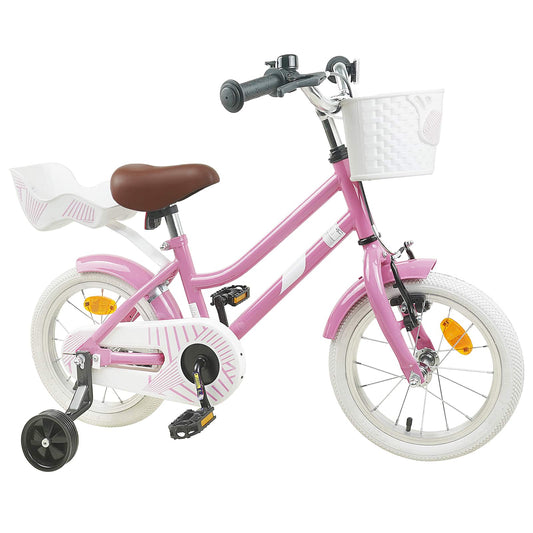 vidaXL Kids Bike 12 Inches for 2-4 Years Old Light Pink