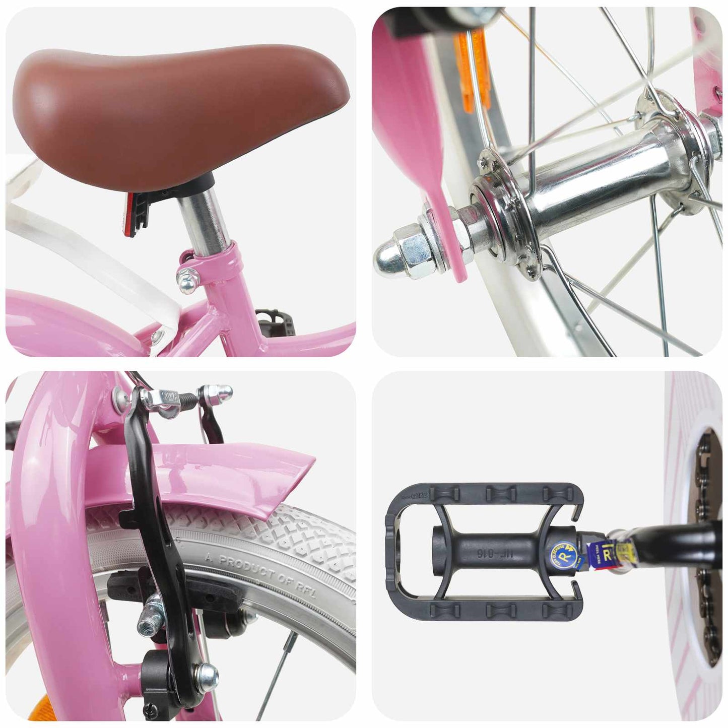 vidaXL Kids Bike 16 Inches for 4-6 Years Old Light Pink