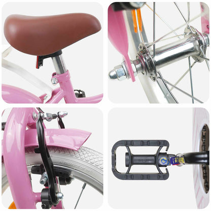 vidaXL Kids Bike 16 Inches for 4-6 Years Old Light Pink