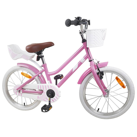 vidaXL Kids Bike 18 Inches for 5-7 Years Old Light Pink