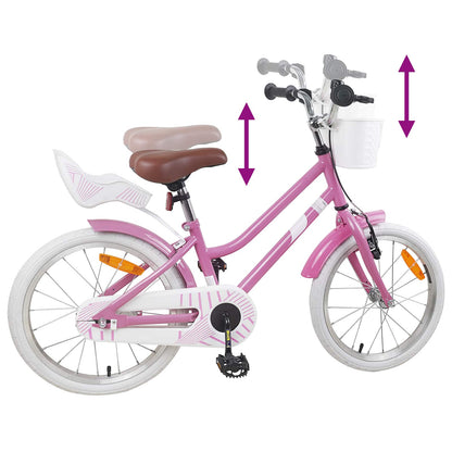 vidaXL Kids Bike 18 Inches for 5-7 Years Old Light Pink
