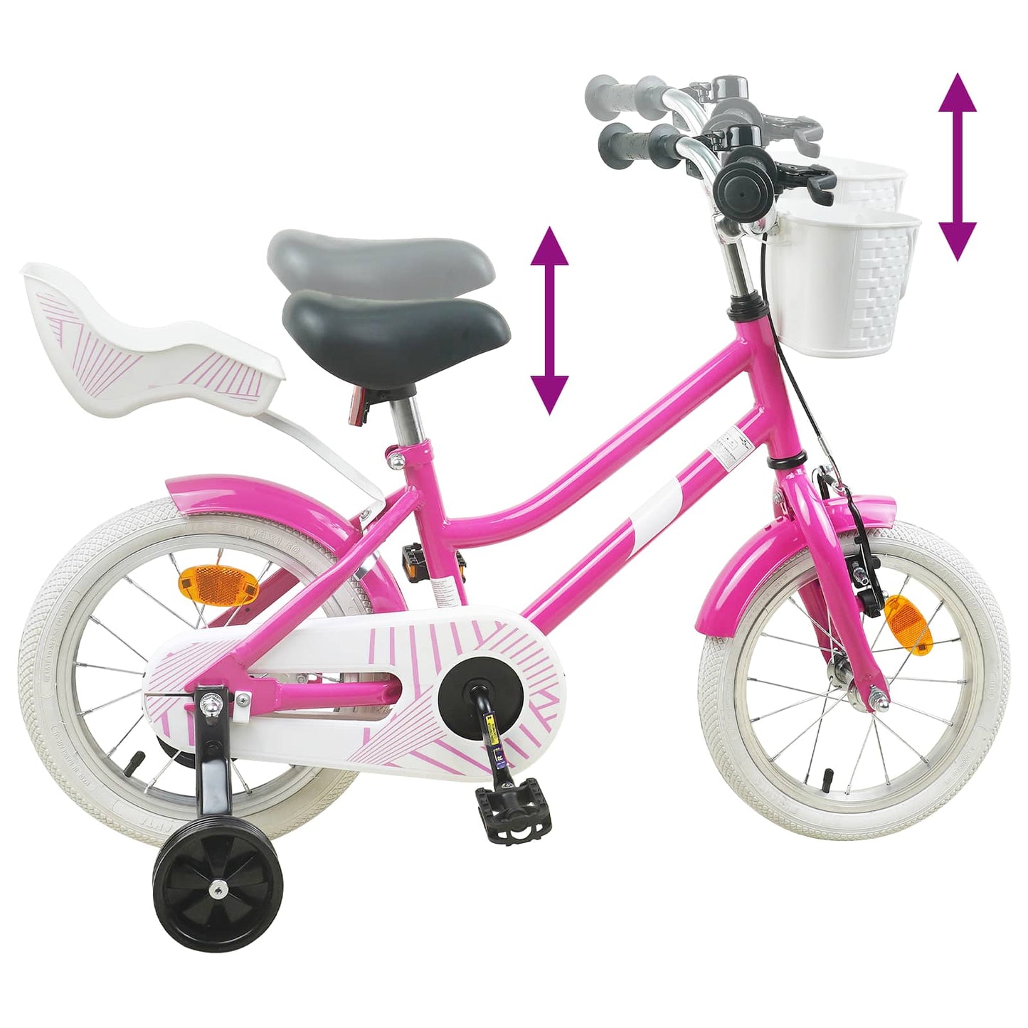 vidaXL Kids Bike 16 Inches for 4-6 Years Old Dark Pink