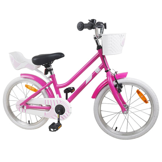 vidaXL Kids Bike 18 Inches for 5-7 Years Old Dark Pink