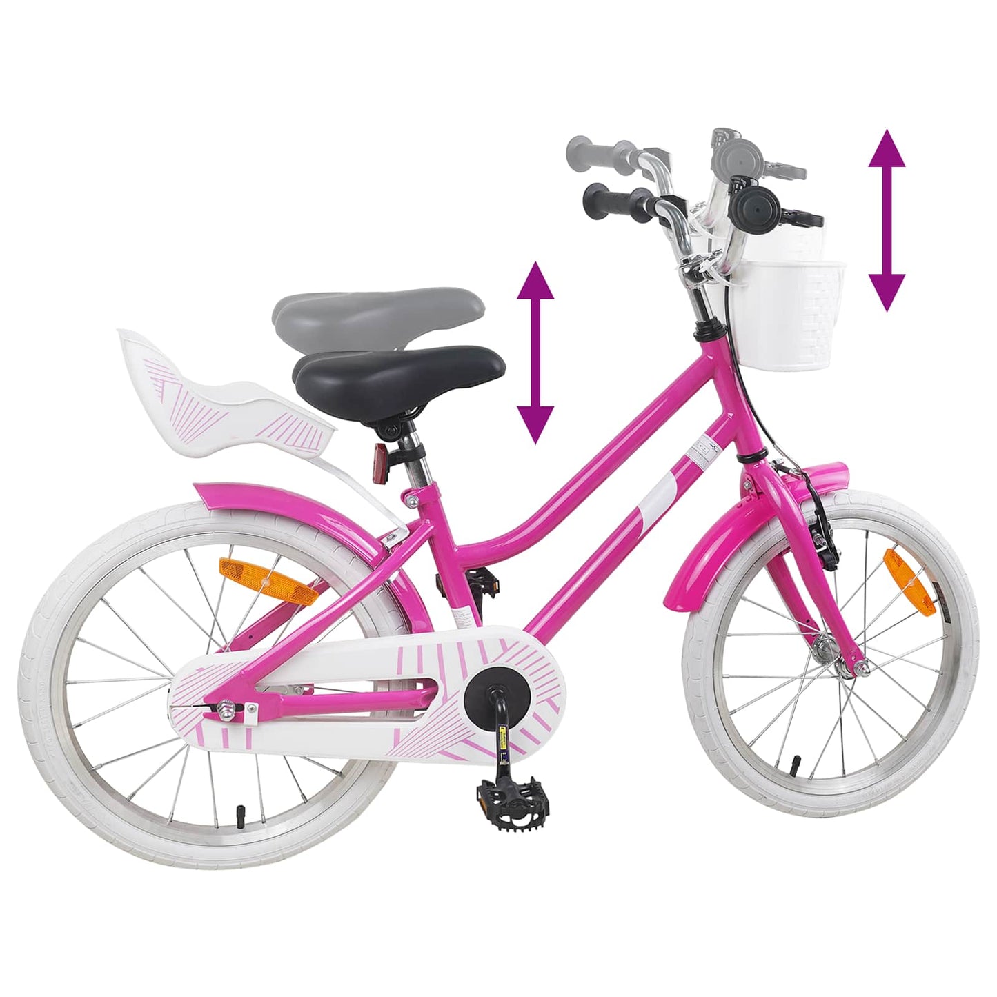 vidaXL Kids Bike 18 Inches for 5-7 Years Old Dark Pink