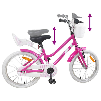 vidaXL Kids Bike 18 Inches for 5-7 Years Old Dark Pink