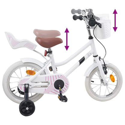 vidaXL Kids Bike 12 Inches for 2-4 Years Old White