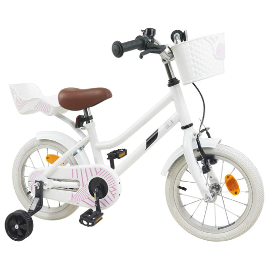 vidaXL Kids Bike 14 Inches for 3-5 Years Old White