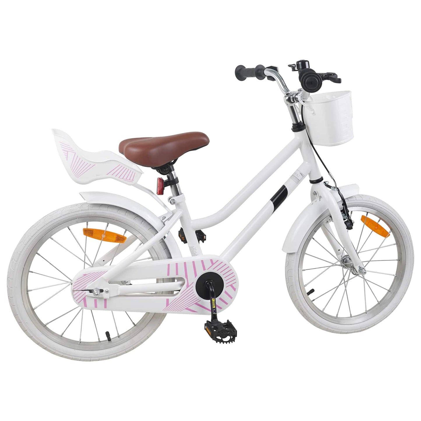 vidaXL Kids Bike 18 Inches for 5-7 Years Old White