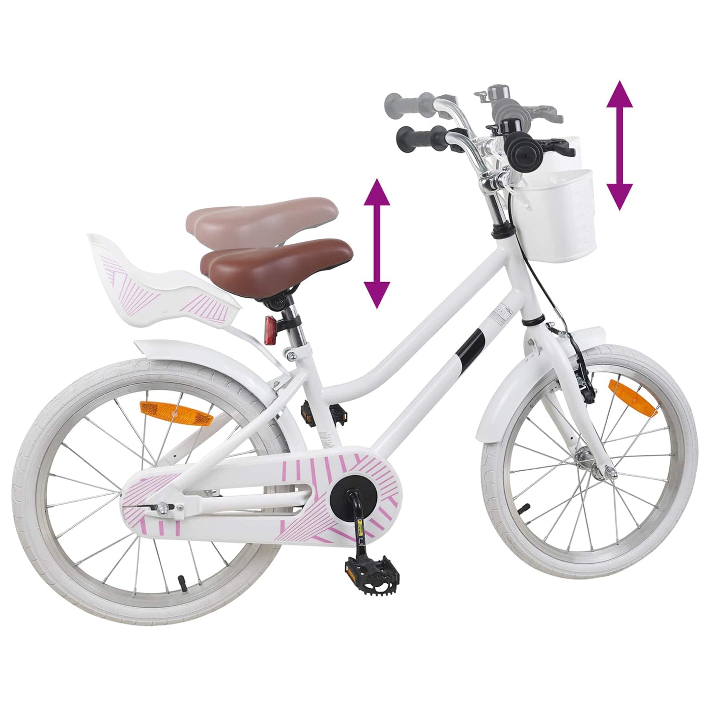 vidaXL Kids Bike 18 Inches for 5-7 Years Old White