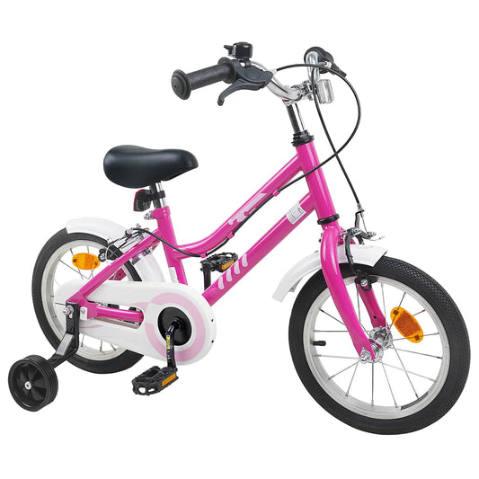 vidaXL Kids Bike 12 Inches for 2-4 Years Old Pink White