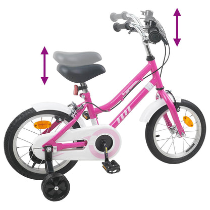 vidaXL Kids Bike 12 Inches for 2-4 Years Old Pink White